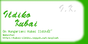 ildiko kubai business card